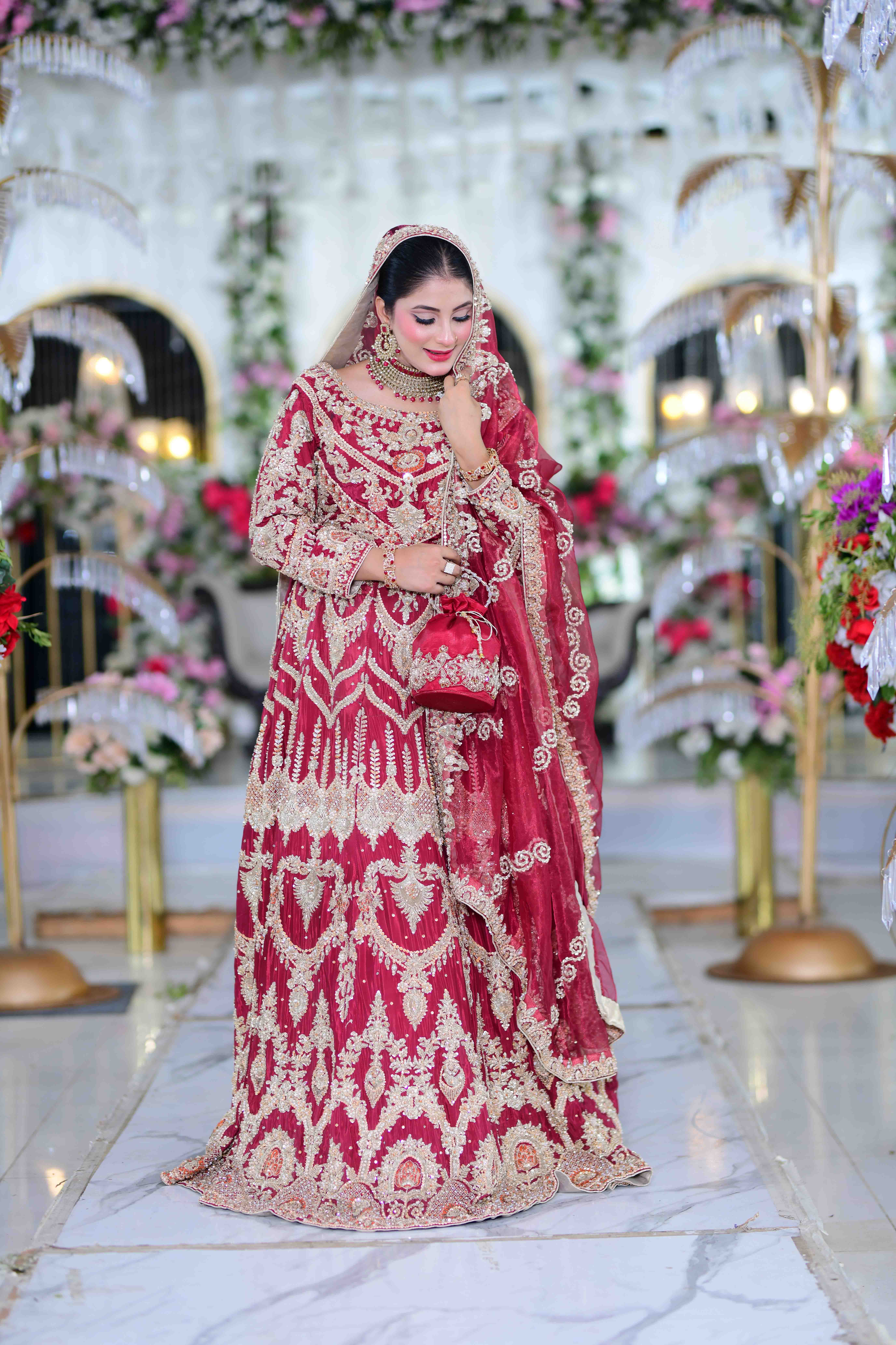 Opulent Charm – Premium Tassel Silk Lehenga with Nakshi, Kora Dabka and Jewelry Embellishments - Image 4