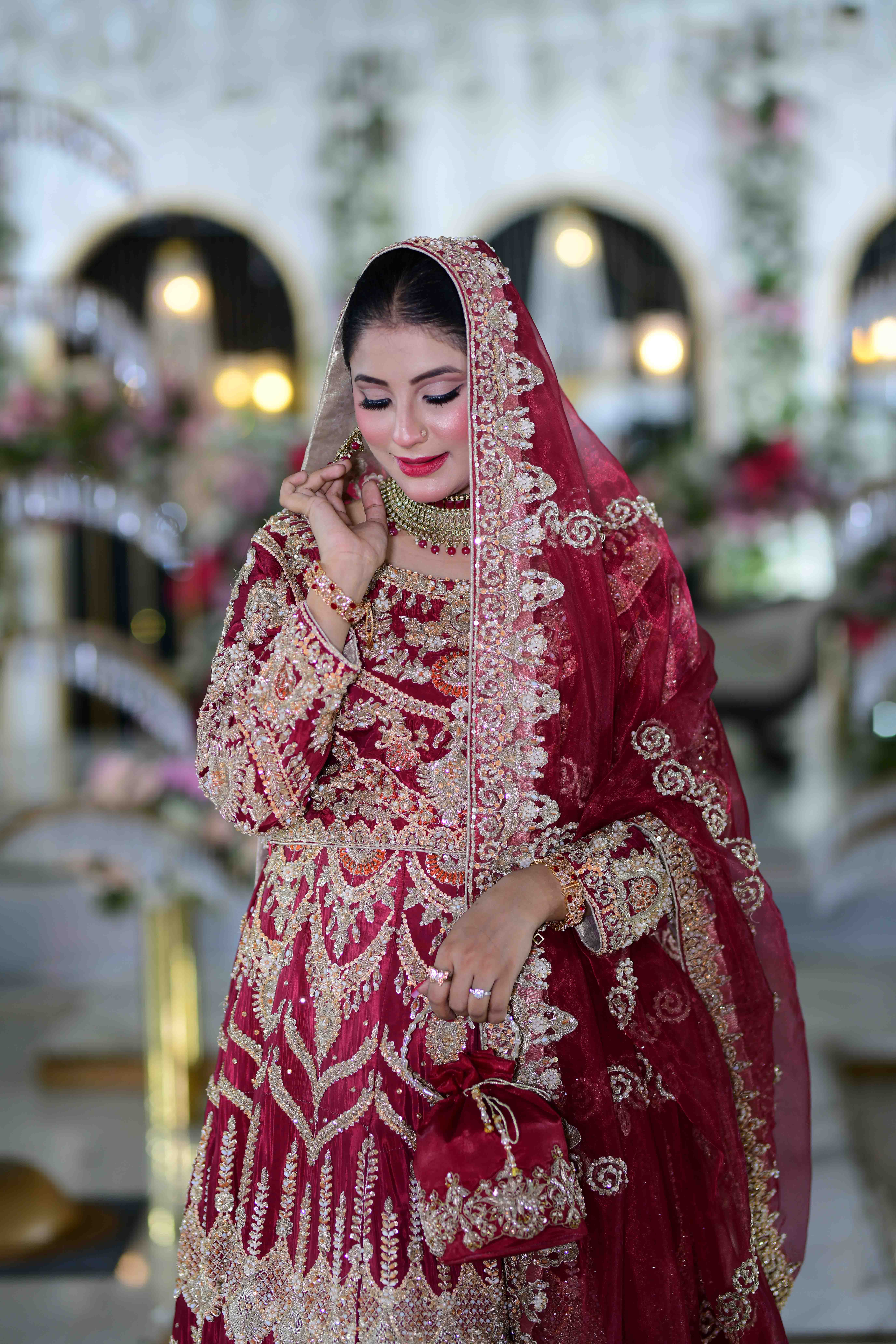 Opulent Charm – Premium Tassel Silk Lehenga with Nakshi, Kora Dabka and Jewelry Embellishments - Image 3